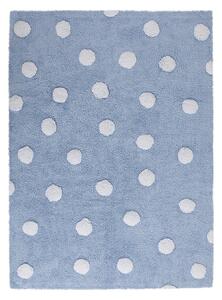 Lorena Canals koberce Přírodní koberec, ručně tkaný Polka Dots Blue-White - 120x160 cm