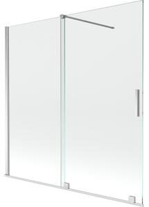Mexen Velar dvoukřídlá vanová zástěna, posuvná, 160 x 150 cm, transparentní, chrom - 896-160-000-01-01