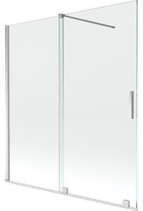 Mexen Velar dvoudílná posuvná vanová zástěna 150 x 150 cm, transparentní, chrom - 896-150-000-01-01