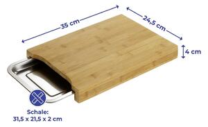 Bambusové prkénko s nerezovým tácem 24.5x35 cm – Maximex