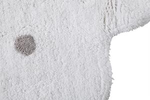 Lorena Canals koberce Pro zvířata: Pratelný koberec Little Biscuit White - 140x140 kytka cm