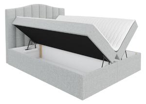 Boxspringová jednolůžková postel 120x200 REYA - bílá ekokůže + topper ZDARMA