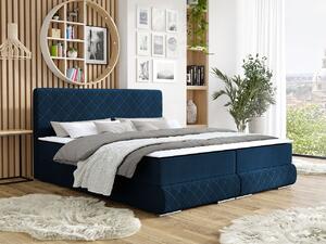 Manželská kontinentální postel 180x200 VELEN - modrá + topper ZDARMA