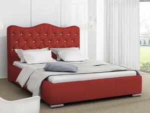 Čalouněná manželská postel 180x200 SALVADORA - červená