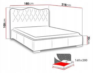Čalouněná manželská postel 160x200 SALVADORA - bílá ekokůže