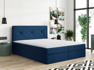 Kontinentální manželská postel 180x200 LEYA - modrá + topper ZDARMA