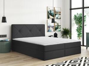 Kontinentální manželská postel 180x200 LEYA - grafitová + topper ZDARMA