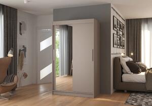 Zrcadlová skříň 120 cm s posuvnými dveřmi CABRIS - kašmírová