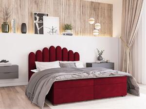 Hotelová manželská postel 160x200 LUCILA - červená + topper ZDARMA