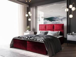 Americká manželská postel 140x200 MANNIE 1 - červená + topper ZDARMA