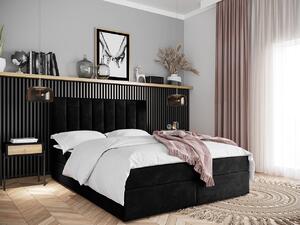 Hotelová manželská postel 140x200 MANNIE 2 - černá + topper ZDARMA