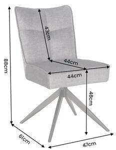 Designová otočná židle Narayan šedý samet