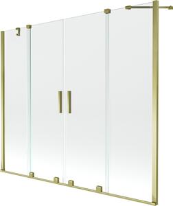 Mexen Velar Duo vanová zástěna 2-křídlá posuvná 180 x 150 cm, transparentní, zlatá - 896-180-000-02-50