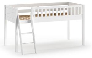 Bílá vyvýšená dětská postel z borovicového dřeva 90x200 cm SCOTT – Vipack