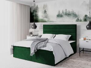 Boxspringová manželská postel 160x200 MANNIE 3 - zelená + topper ZDARMA