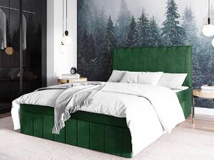 Kontinentální dvojlůžková postel 140x200 MARCIAL - zelená + topper ZDARMA