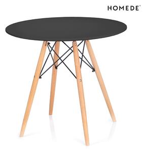 Kulatý jídelní stůl s černou deskou ø 80 cm Tebe – Homede