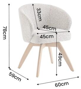 Designová otočná židle Tolinka béžová / přírodní