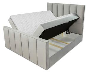 Boxspringová dvoulůžková postel 140x200 MARCELINO - hnědá + topper ZDARMA