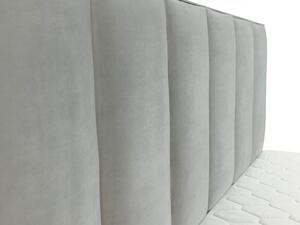 Boxspringová dvoulůžková postel 180x200 MARCELINO - šedá + topper ZDARMA