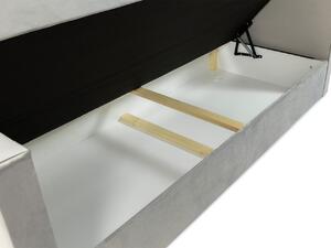 Boxspringová dvoulůžková postel 180x200 MARCELINO - modrá + topper ZDARMA