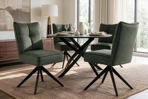 Designová otočná židle Narayan zelený samet