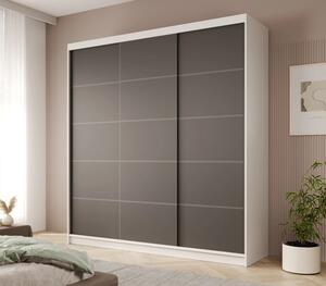 Šatní skříň s posuvnými dveřmi 200 cm MENTIS - bílá / černá