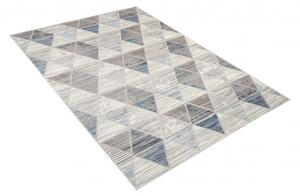 Makro Abra Moderní kusový koberec ASTHANE E460A Trojúhelníky světle šedý / tmavě modrý Rozměr: 80x150 cm