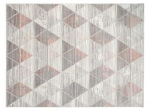 Makro Abra Moderní kusový koberec ASTHANE E460A Trojúhelníky světle šedý / tmavě růžový Rozměr: 300x400 cm