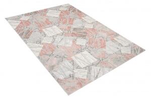 Makro Abra Moderní kusový koberec ASTHANE E464A světle šedý / tmavě růžový Rozměr: 250x350 cm