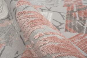 Makro Abra Moderní kusový koberec ASTHANE E464A světle šedý / tmavě růžový Rozměr: 120x170 cm