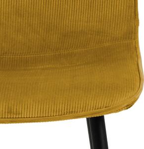 Actona Kari-černá manšestrová jídelní židle Daran, 46x56x86 cm