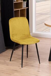 Kari-černá manšestrová jídelní židle Daran, 46x56x86 cm