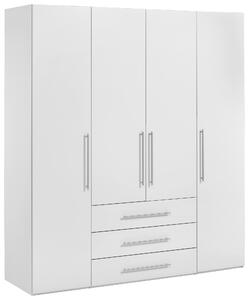ŠATNÍ SKŘÍŇ S OTOČNÝMI DVEŘMI, vysoce lesklá bílá, bílá, 196/219/59 cm Xora - Šatní skříně