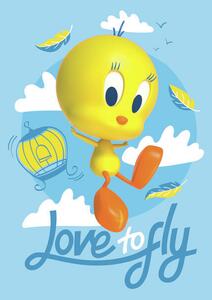 Umělecký tisk Tweety - Love to fly, 26.7 × 40 cm