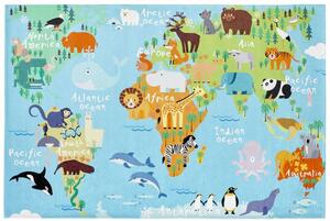 Dětský kusový koberec Torino kids 233 WORLD MAP 80x120 cm