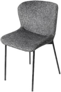 Jídelní židle, látka, tmavě šedá barva, moderní design, pohodlná, 1 kus, vhodná do kuchyně