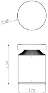 Soklové svítidlo Faro LED, výška 25 cm, tmavě šedé, DALI, 3 000 K