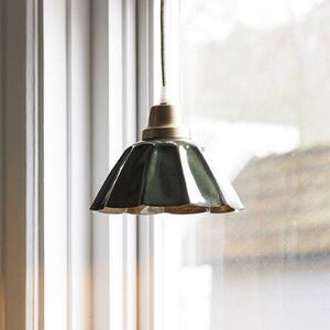PR Home závěsné svítidlo Ester, zelené, Ø 17 cm, železo, zástrčka