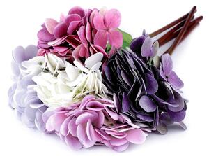 Umělá hortenzie velkokvětá k aranžování - 2 fialová nejsvětlejší