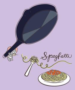 Umělecký tisk Tom and Jerry - Spaghetti, 26.7 × 40 cm