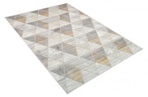 Makro Abra Moderní kusový koberec ASTHANE E460A Trojúhelníky světle šedý / tmavě žlutý Rozměr: 300x400 cm