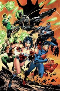 Umělecký tisk Justice League - Charge, 26.7 × 40 cm