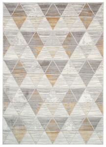 Makro Abra Moderní kusový koberec ASTHANE E460A Trojúhelníky světle šedý / tmavě žlutý Rozměr: 120x170 cm