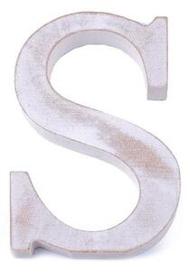 Dřevěná písmena abecedy vintage - 4 "D" bílá přírodní