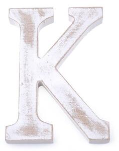 Dřevěná písmena abecedy vintage - 6 "F" bílá přírodní