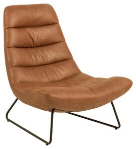 Actona Designové kožené lounge křeslo Milford brandy hnědé
