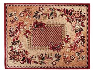 Makro Abra Kusový koberec ATLAS 7192B Květy tmavě béžový červený Rozměr: 300x400 cm