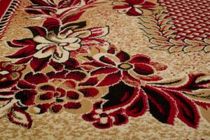 Makro Abra Kusový koberec ATLAS 7192B Květy tmavě béžový červený Rozměr: 300x400 cm