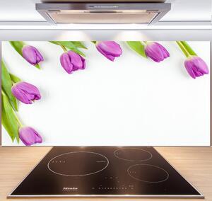 Panel do kuchyně Fialové tulipány pl-pksh-140x70-f-78573099
